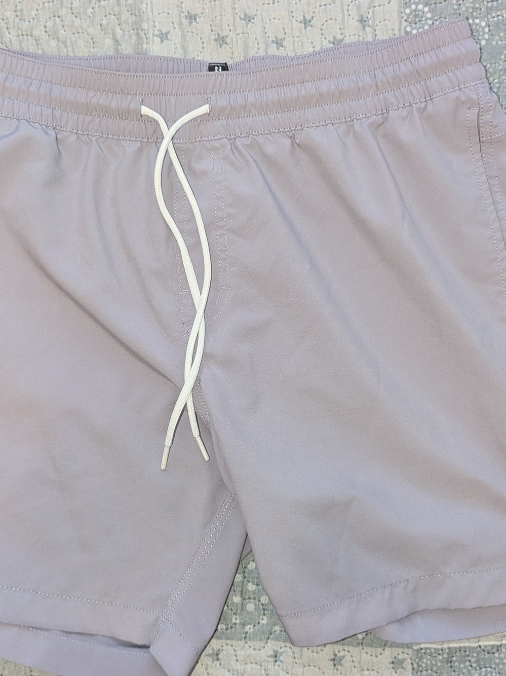 Billabong Men's Light Lavender Swim Trunks with White Drawstring